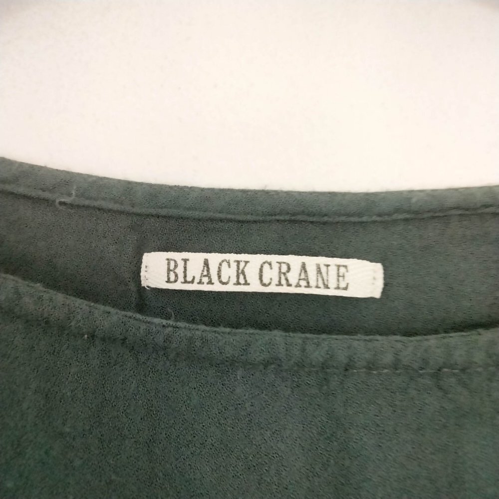Black Crane Slim Dress Rayon Wool Small - Picture 6 of 10